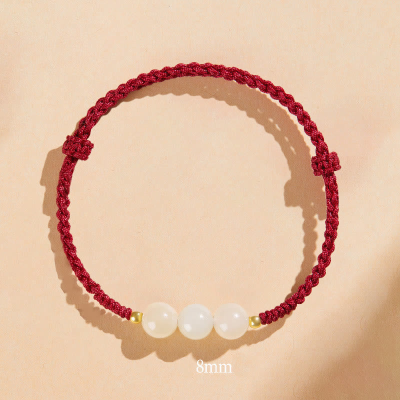 Bracelet de prospérité en perles de jade porte-bonheur de 8 mm