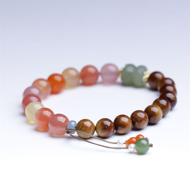 Bracelet de protection en jade Hetian et agate Yanyuan de 8 mm, graines de Kuka