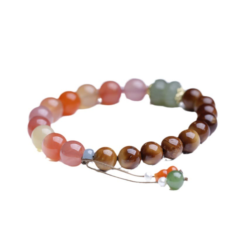 Bracelet de protection en jade Hetian et agate Yanyuan de 8 mm, graines de Kuka