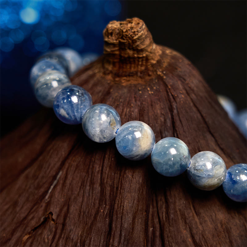 Bracelet de guérison spirituelle en cyanite de 8 mm pour une connexion calme