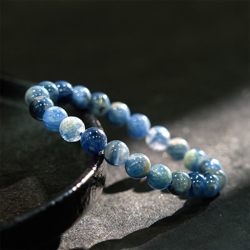 Bracelet de guérison spirituelle en cyanite de 8 mm pour le calme