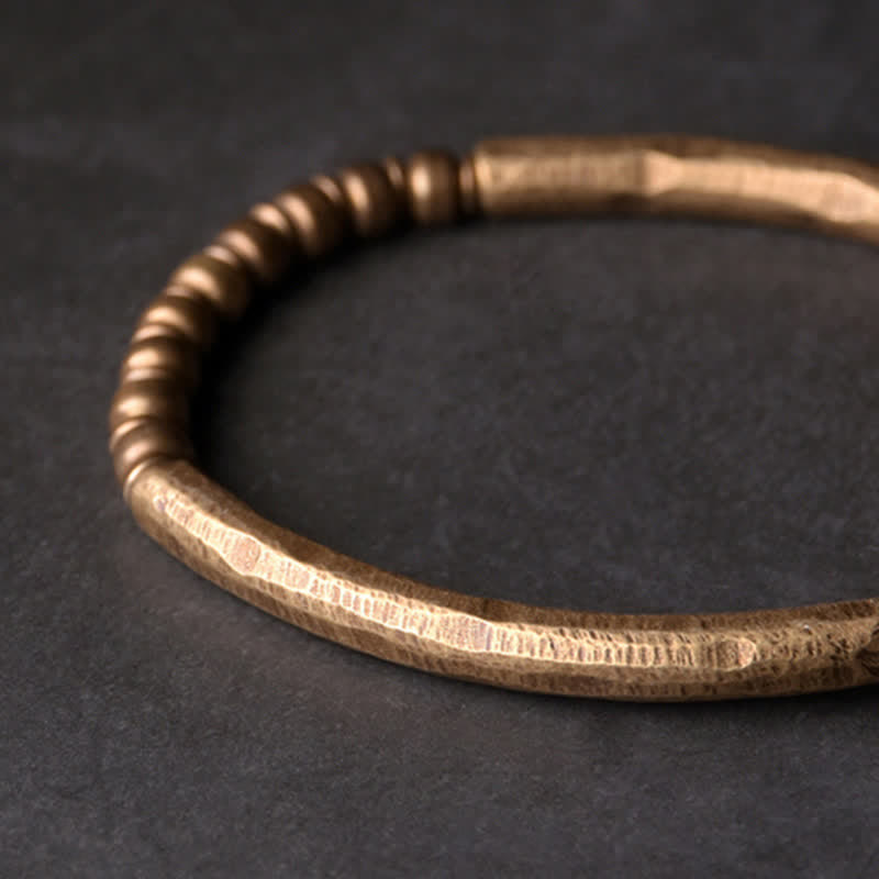 Bracelet d'équilibre spirituel en cuivre et pierre de lave de 8 mm
