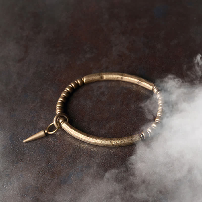 Bracelet d'équilibre spirituel en cuivre et pierre de lave de 8 mm