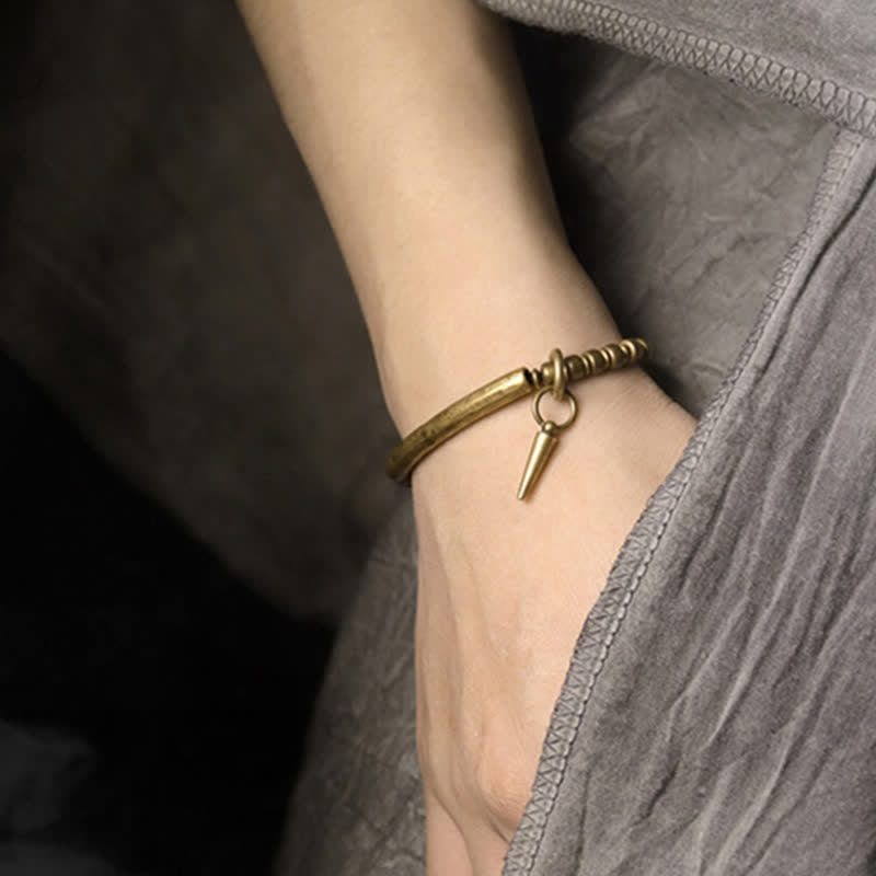 Bracelet d'équilibre spirituel en cuivre et pierre de lave de 8 mm