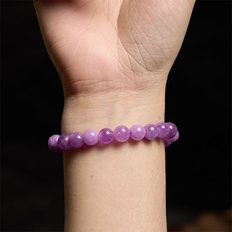 Bracelet de perles spirituelles en lépidolite de 8 mm pour la paix intérieure