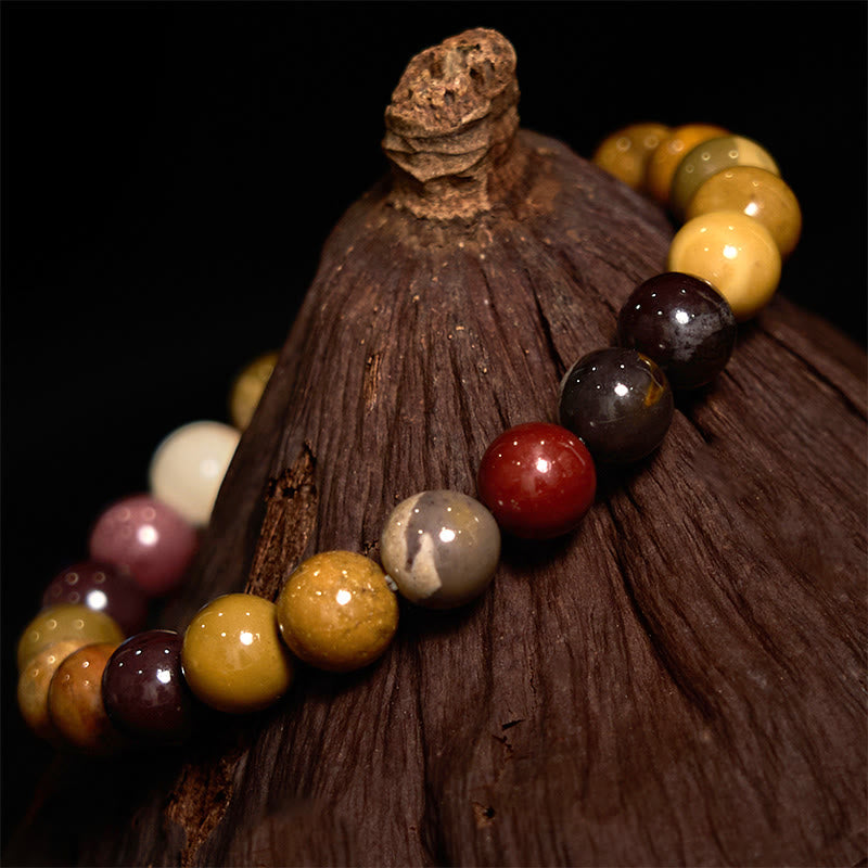 Bracelet de perles d'agate de croissance émotionnelle Mookaite de 8 mm