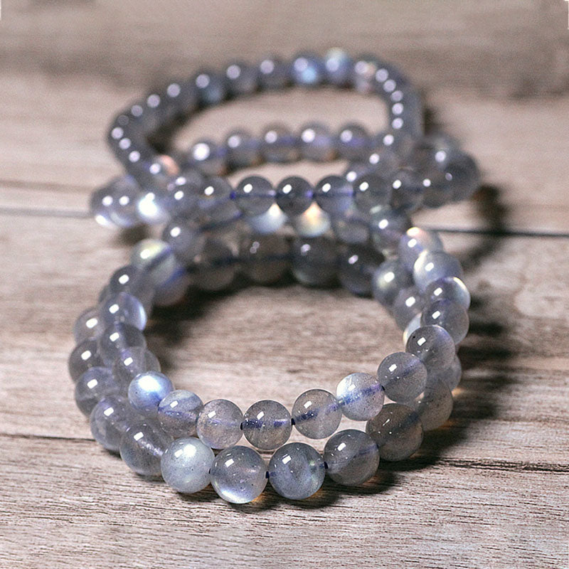 Bracelet en pierre de lune de 8 mm pour le calme et l'énergie positive