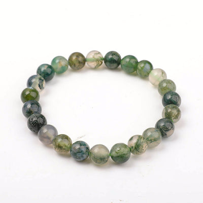 Bracelet en agate mousse de 8 mm pour la guérison et l'équilibre