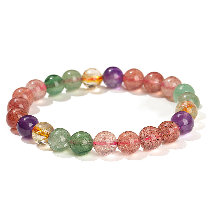Bracelet Love en quartz fraise multicolore de 8 mm