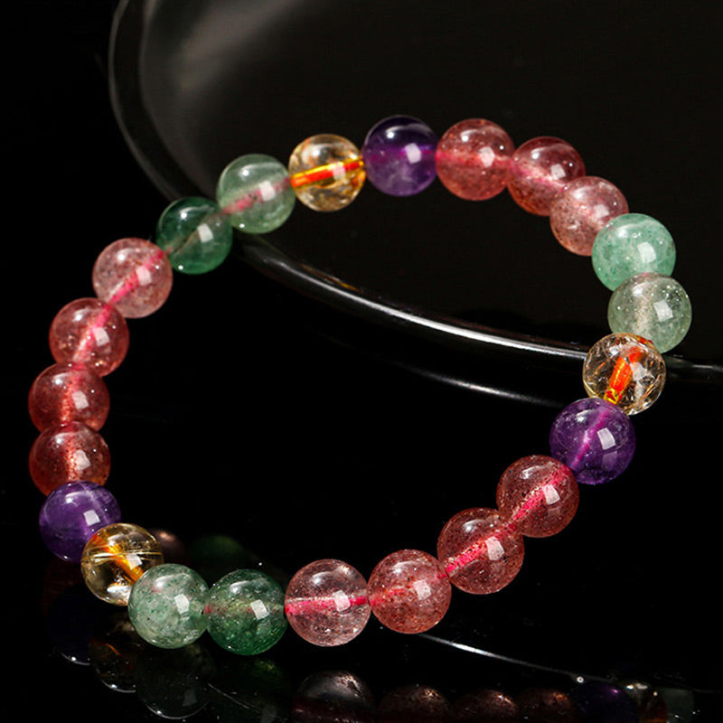 Bracelet Love en quartz fraise multicolore de 8 mm