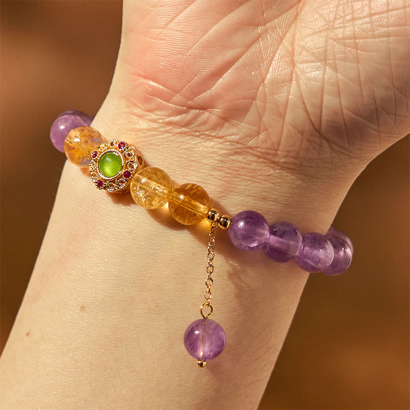 Bracelet de méditation et d'équilibre en améthyste naturelle de 8 mm pour la paix intérieure