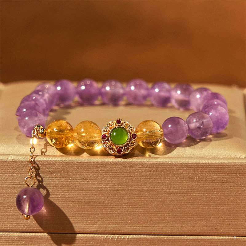 Bracelet de méditation et d'équilibre en améthyste naturelle de 8 mm pour la paix intérieure