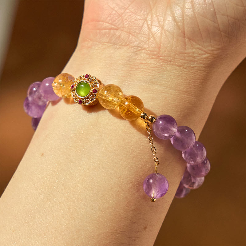 Bracelet de méditation et d'équilibre en améthyste naturelle de 8 mm pour la paix intérieure