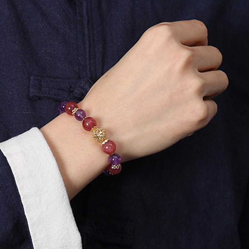 Bracelet de prospérité en citrine naturelle de 8 mm pour la protection