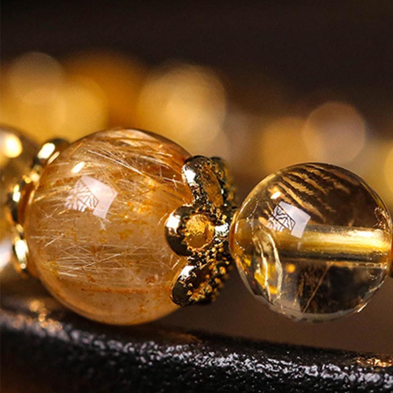 Bracelet de prospérité en citrine naturelle de 8 mm pour la protection