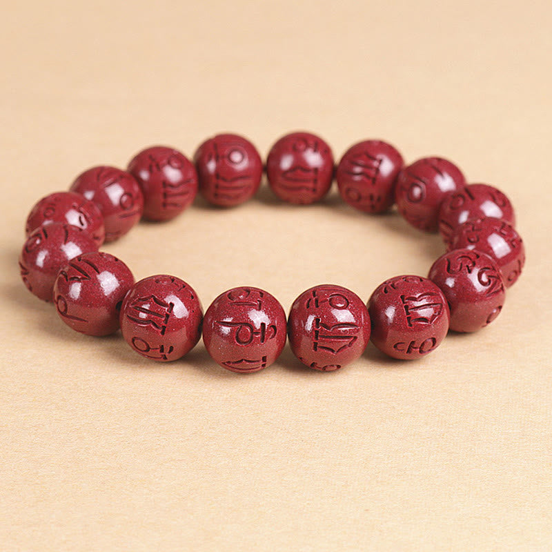 Bracelet de richesse en cinabre double Pixiu naturel de 8 mm