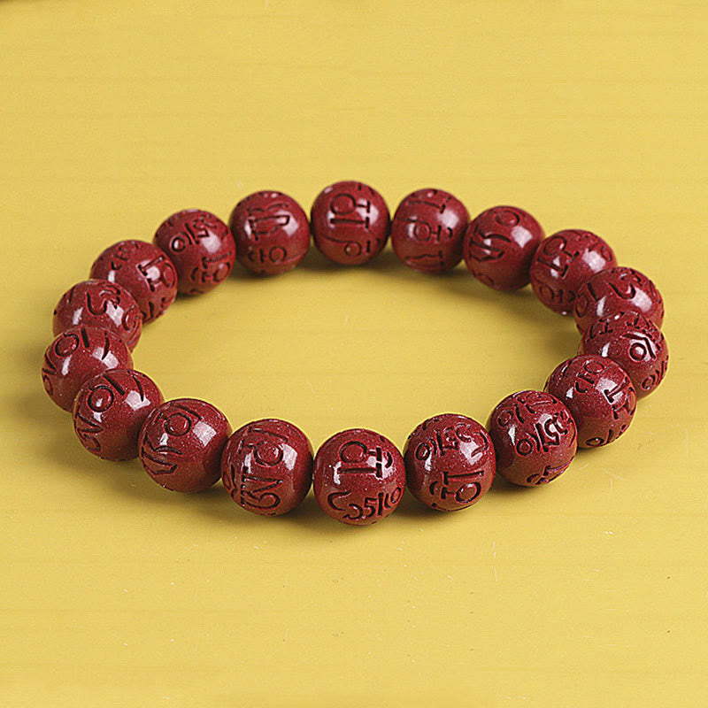 Bracelet de richesse en cinabre double Pixiu naturel de 8 mm