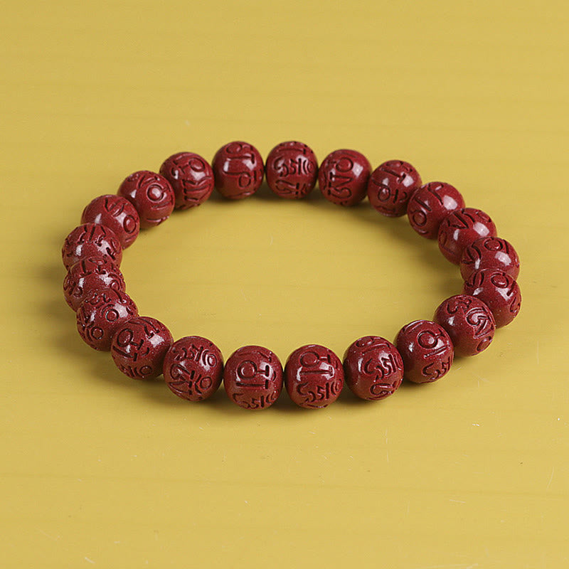 Bracelet de richesse en cinabre double Pixiu naturel de 8 mm
