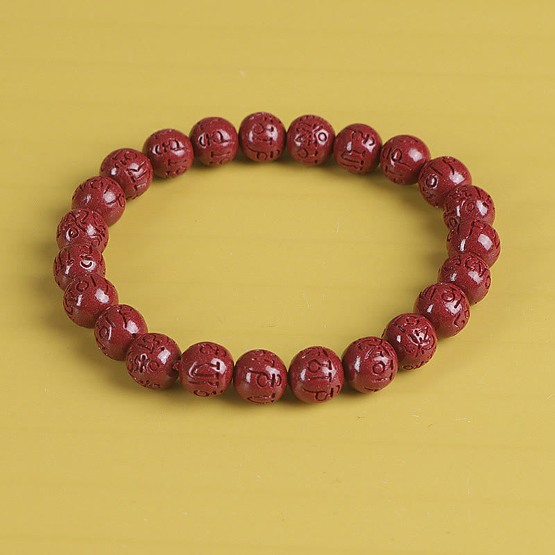 Bracelet de richesse en cinabre double Pixiu naturel de 8 mm
