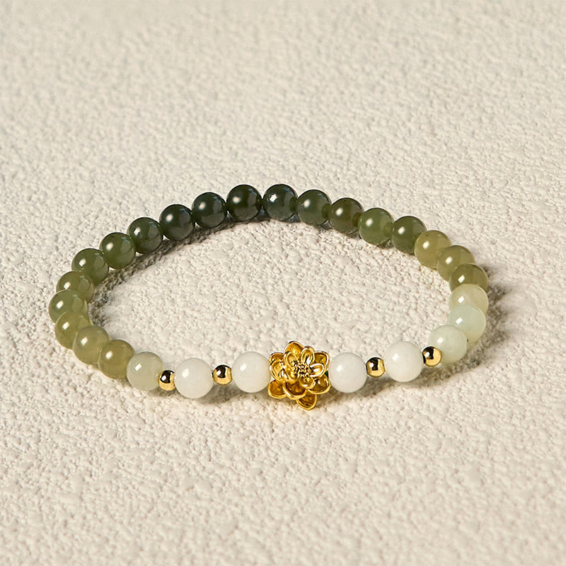 Bracelet d'abondance en jade naturel Hetian de 8 mm