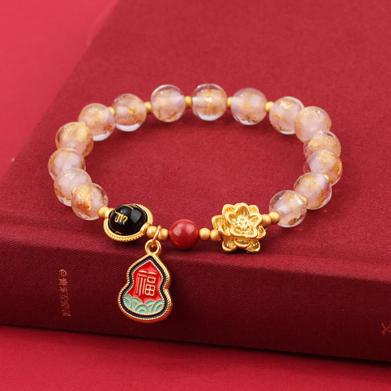 Bracelet Om Mani Padme Hum 8 mm | Charme en verre Liuli