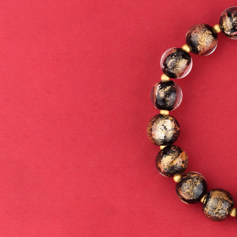 Bracelet Om Mani Padme Hum 8 mm | Charme en verre Liuli