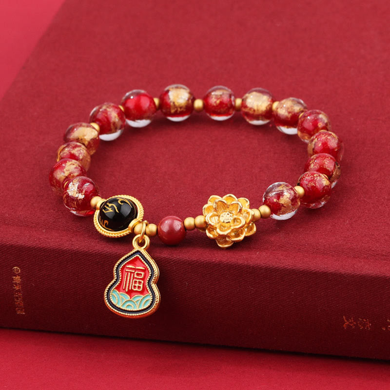 Bracelet Om Mani Padme Hum 8 mm | Charme en verre Liuli