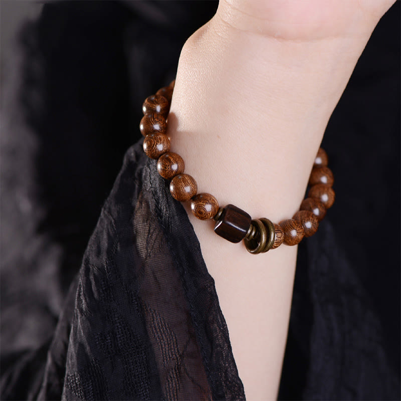 Bracelet spirituel en bois Phoebe Zhennan de 8 mm pour la protection