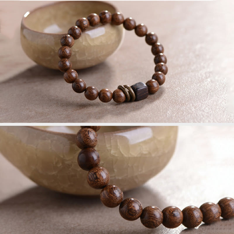 Bracelet spirituel en bois Phoebe Zhennan de 8 mm pour la protection