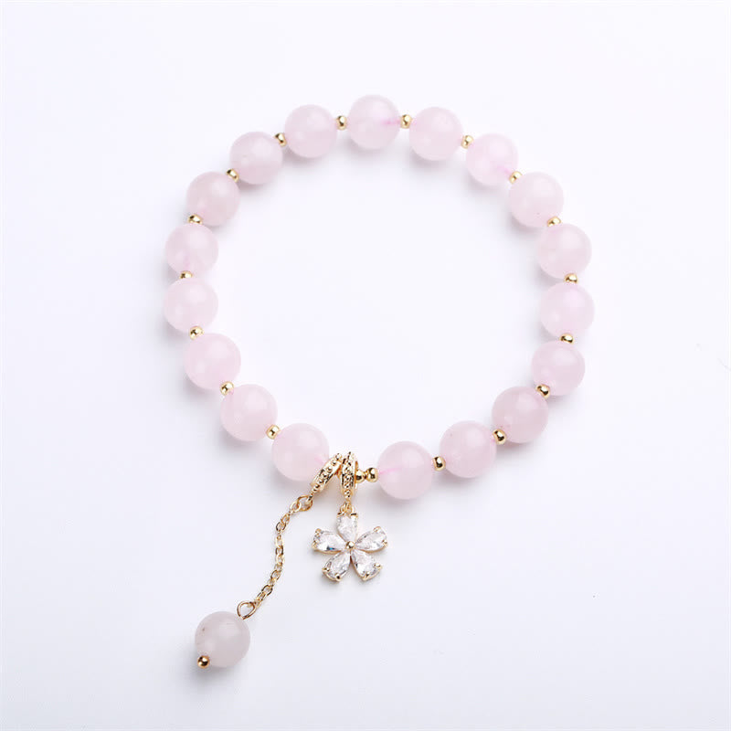 Bracelet d'amour en cristal rose de 8 mm pour l'acceptation de soi