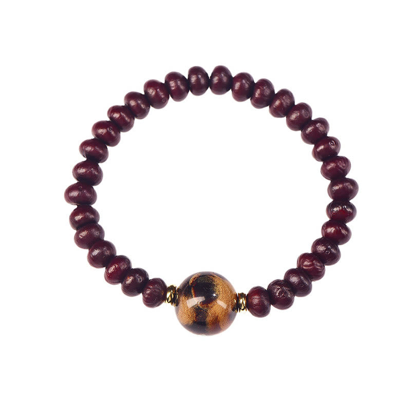 Bracelet d'harmonie spirituelle en graines de Bodhi violettes de 8 mm
