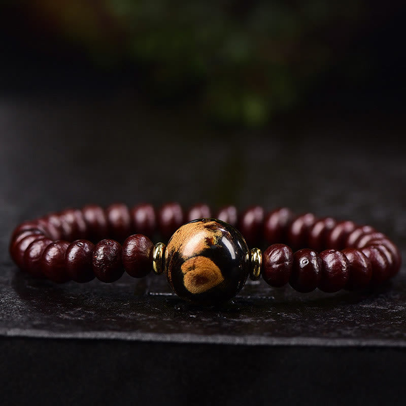 Bracelet d'harmonie spirituelle en graines de Bodhi violettes de 8 mm