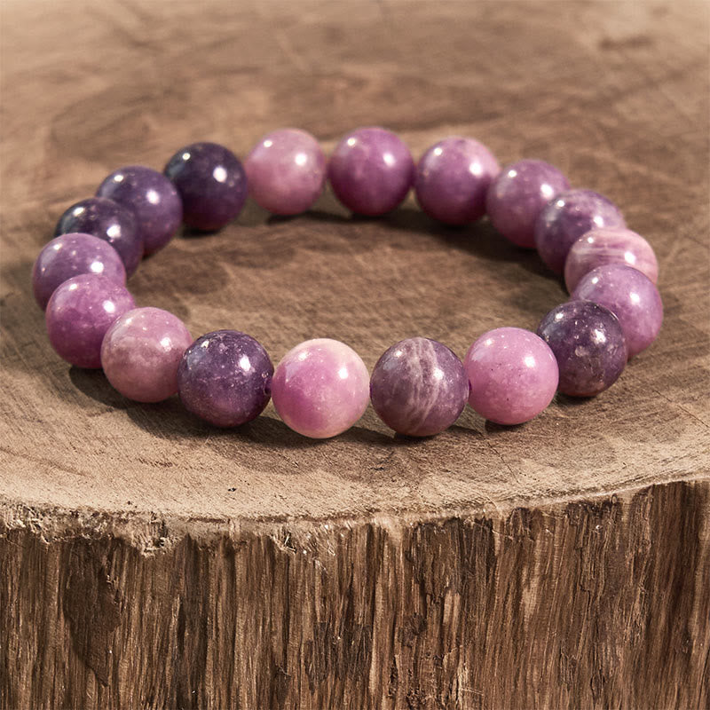 Bracelet spirituel en pierre de mica violette de 8 mm pour une énergie positive