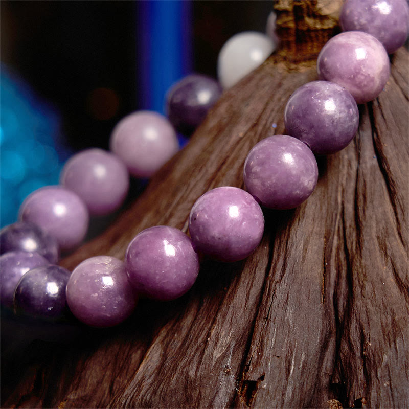 Bracelet spirituel en pierre de mica violette de 8 mm pour une énergie positive