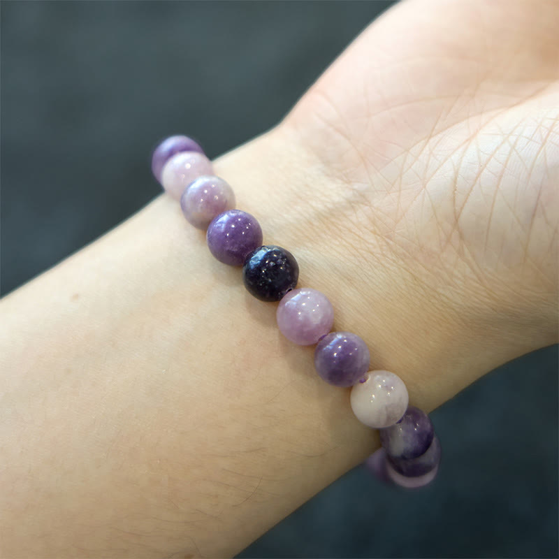 Bracelet spirituel en pierre de mica violette de 8 mm pour une énergie positive