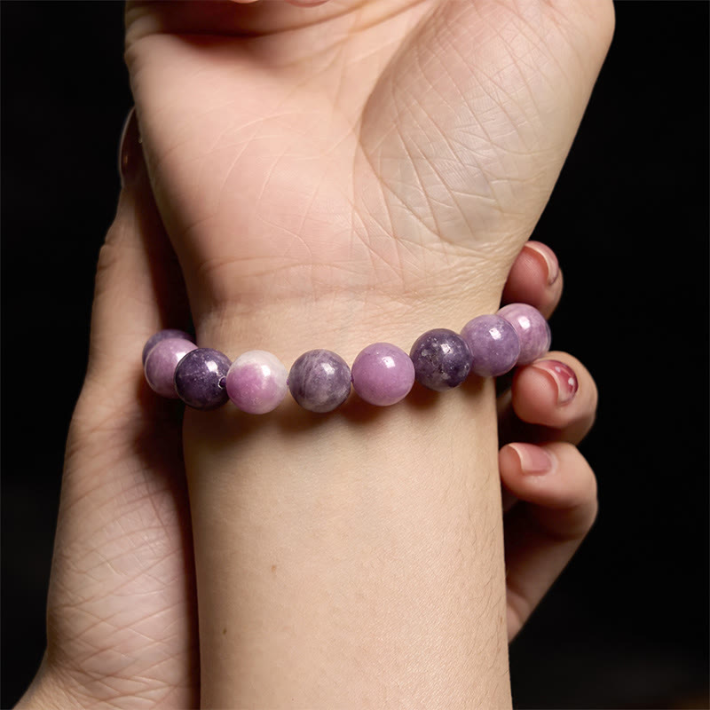 Bracelet spirituel en pierre de mica violette de 8 mm pour une énergie positive