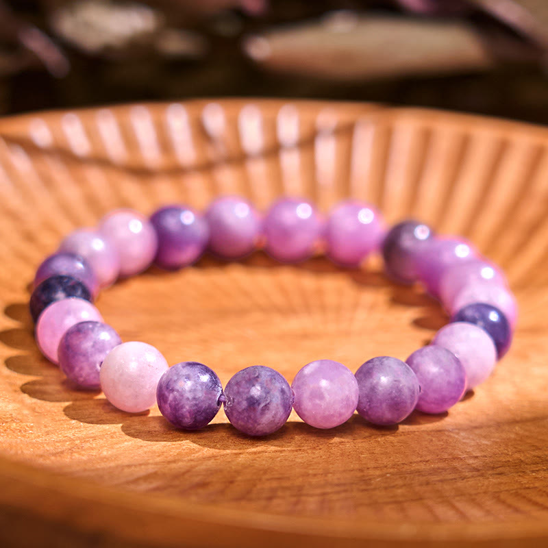 Bracelet spirituel en pierre de mica violette de 8 mm pour une énergie positive