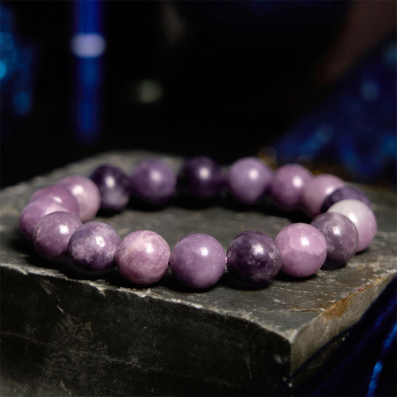 Bracelet spirituel en pierre de mica violette de 8 mm pour une énergie positive