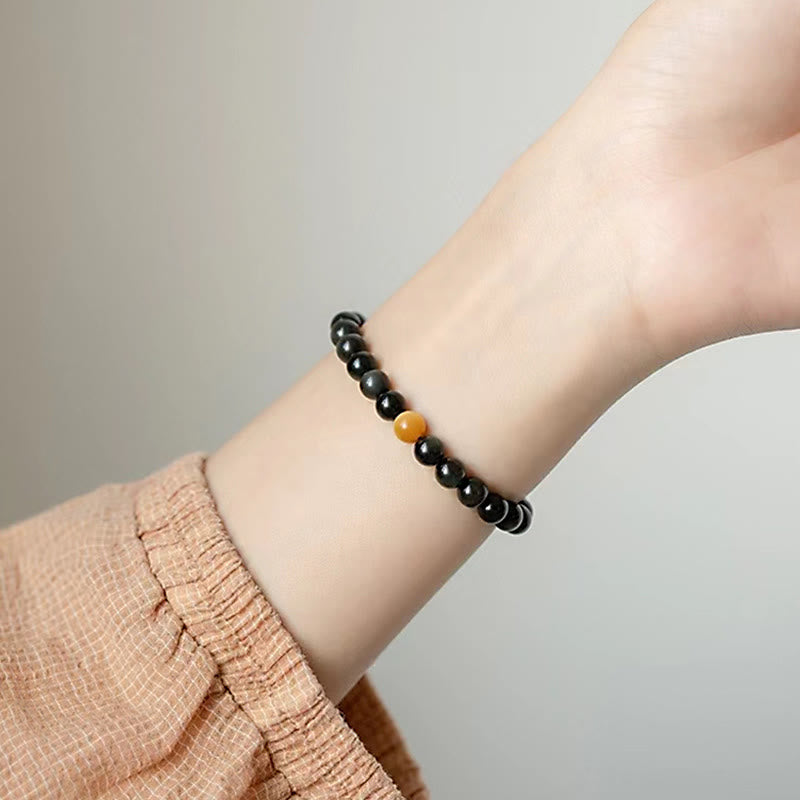 Bracelet d'amour positif en obsidienne arc-en-ciel et œil de tigre de 8 mm
