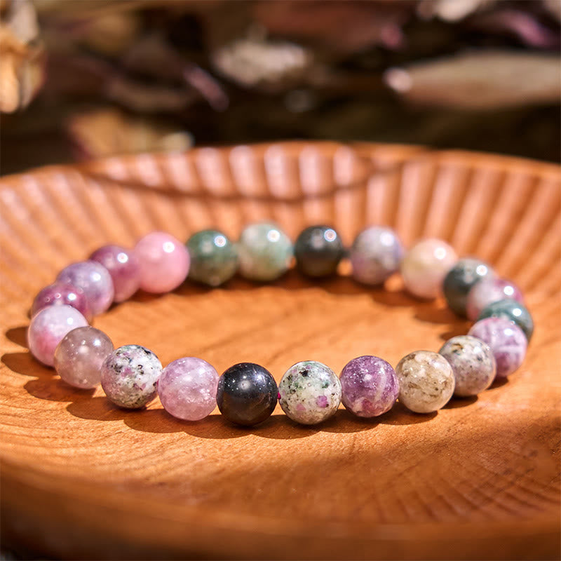 Bracelet de guérison en tourmaline arc-en-ciel de 8 mm