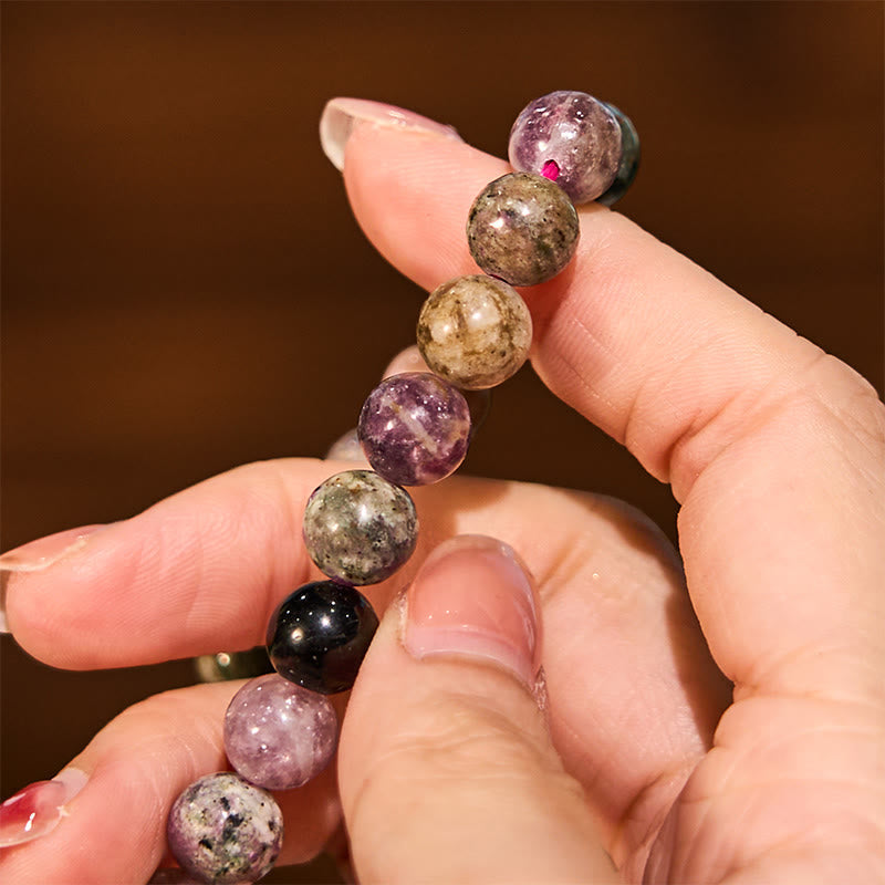 Bracelet spirituel positif en tourmaline arc-en-ciel de 8 mm