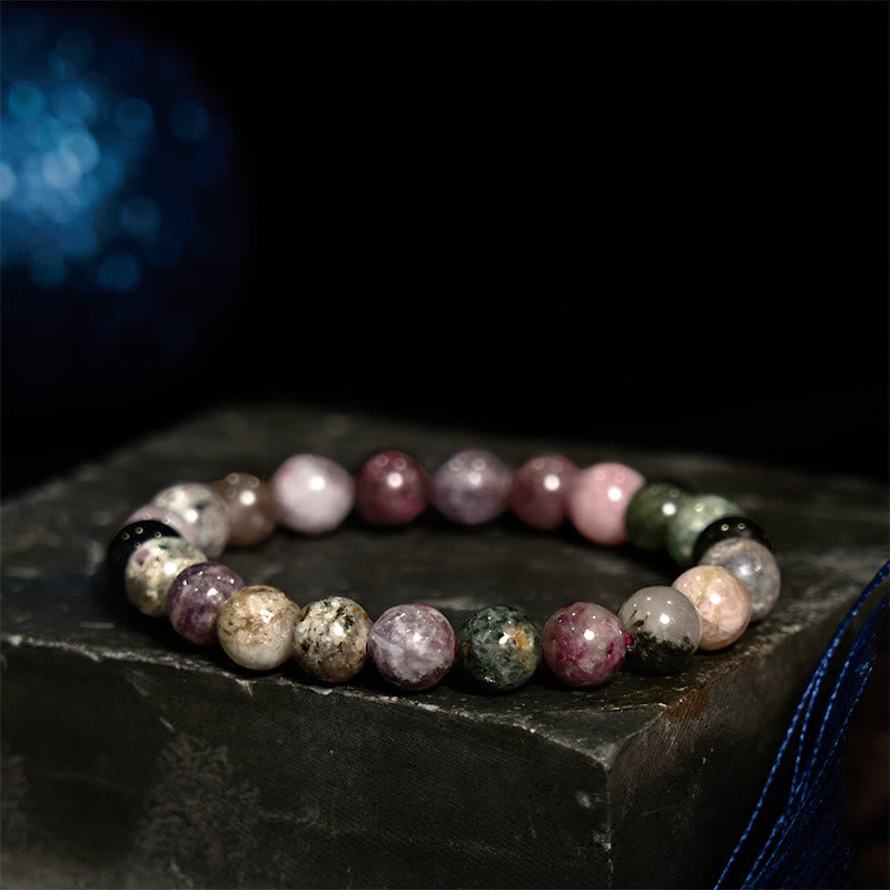 Bracelet spirituel positif en tourmaline arc-en-ciel de 8 mm