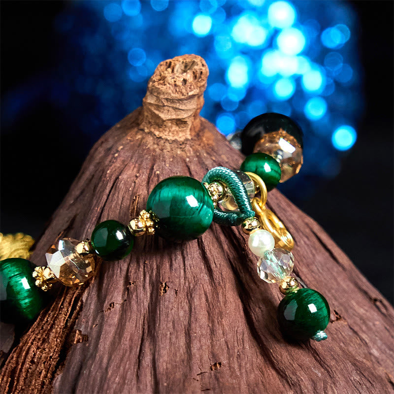 Bracelet d'équilibre énergétique en œil de tigre rouge et vert de 8 mm