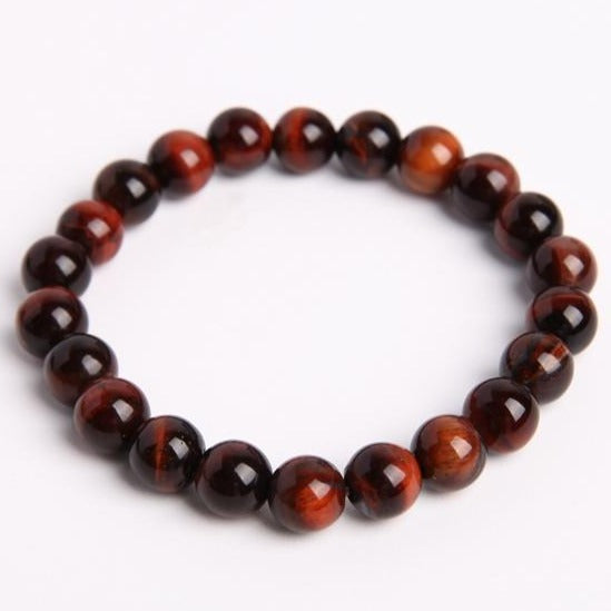 8mm Red Tiger Eye Crystal Protection Bracelet for Grounding