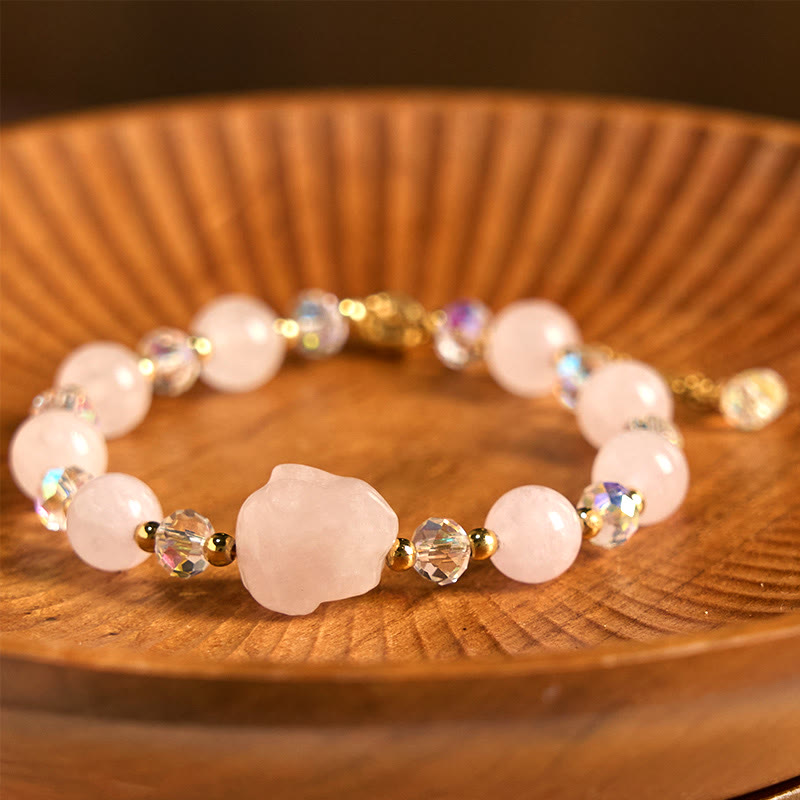 Bracelet de guérison en quartz rose de 8 mm pour les soins personnels