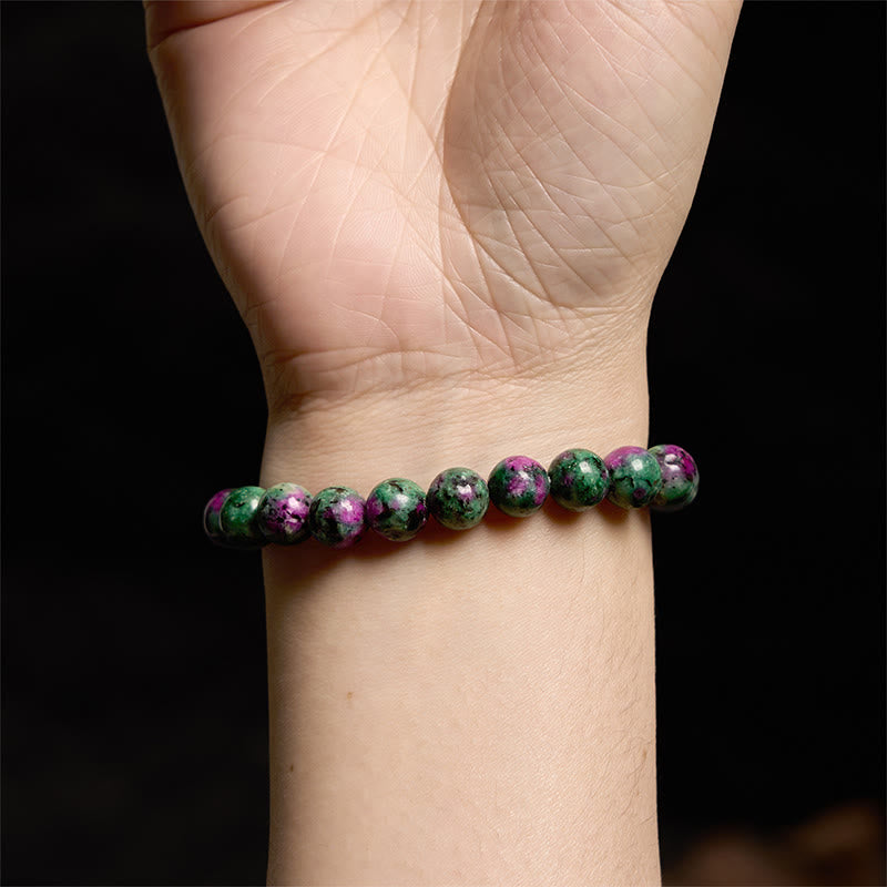 Bracelet de connexion spirituelle en rubis zoïsite 8 mm