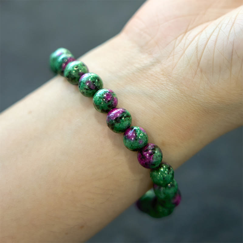 Bracelet de connexion spirituelle en rubis zoïsite 8 mm