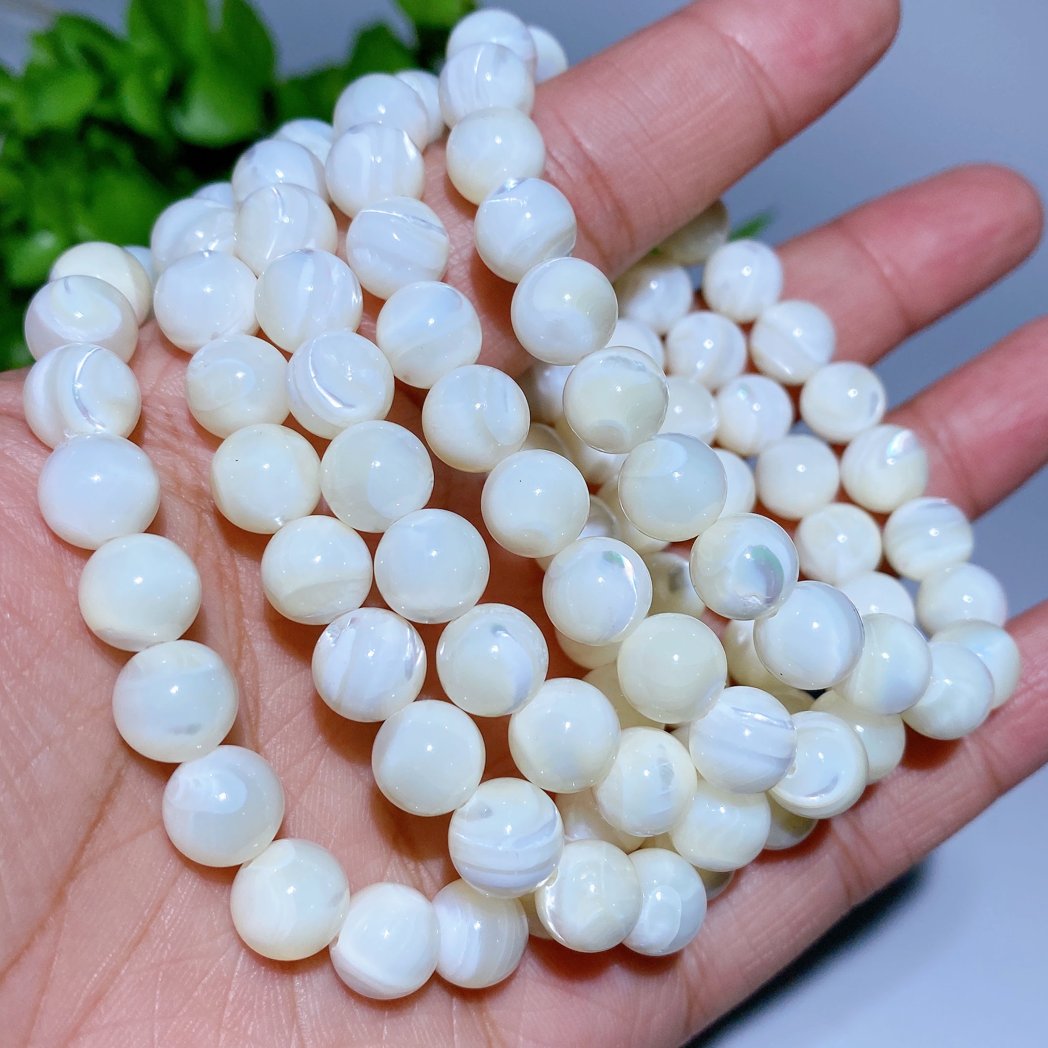 8mm Shell Stone Spiritual Bracelet for Healing & Protection