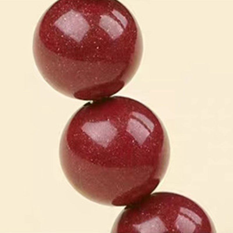 Bracelet de bénédiction des quatre bêtes en argent sterling et cinabre de 8 mm