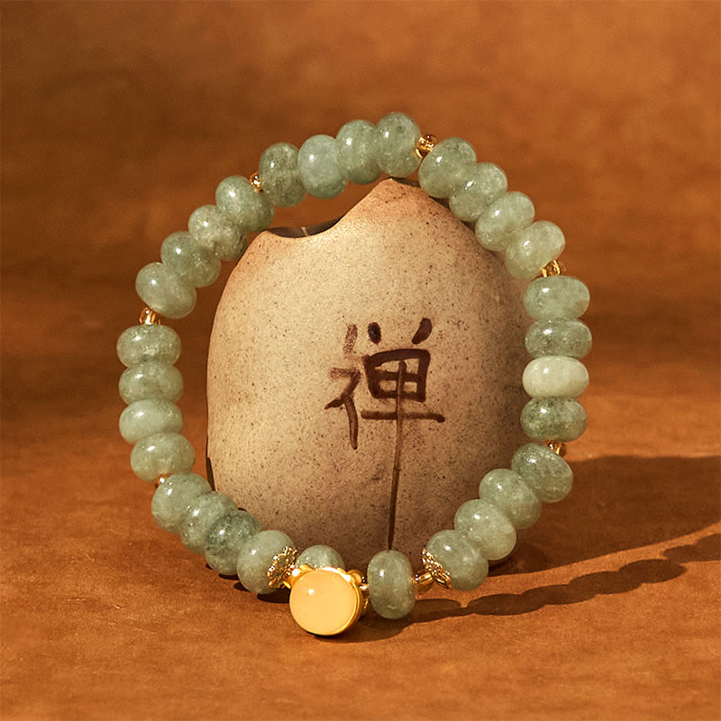 Bracelet de guérison porte-bonheur en jade cyan et quartz fraise de 8 mm